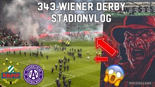 Rapid vs Austria Stadionvlog  Platzsturm amp kompletter Krieg 🔥😱  343Wiener Derby [upl. by Cello521]