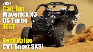 2024 Can Am Maverick X3 DS Turbo Test Review Best Value CVT Sport SXS [upl. by Aret]