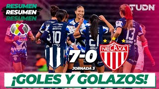 HIGHLIGHTS  Rayadas 70 Necaxa  Liga Mx Femenil  CL2024 J3  TUDN [upl. by Tegdig504]