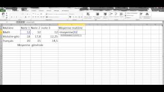 Comment calculer une moyenne avec un tableur [upl. by Ynaffad]