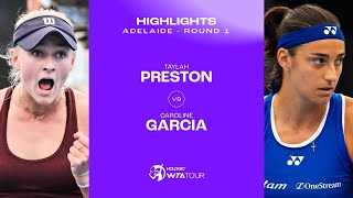 Taylah Preston vs Caroline Garcia  2024 Adelaide Round 1  WTA Match Highlights [upl. by Amr645]