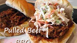 How to Make PULLED BEEF BBQ Sandwich  Slow Cooker Shredded Beef Recipe [upl. by Aliakim]