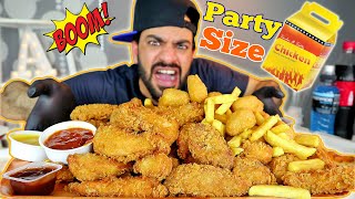 تحدي اكل صندوق من الدجاج المقلي المقرمش حجم حفلات  Party Size Fried amp Crispy Chicken Box Challenge [upl. by Adle11]