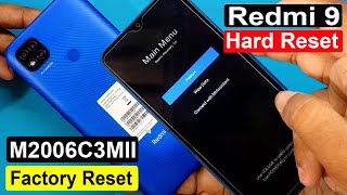 Redmi 9 Hard Reset amp Factory Reset  Redmi 9 M2006C3MII Pattern Unlock  MIUI 12 Without PC [upl. by Letti]