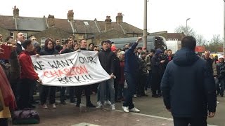 Charlton fans protest before Leeds home game  12th December 2015 [upl. by Mair48]