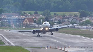 United Airlines B767 DRAMATIC TOUCH AND GO at Zurich Airport [upl. by Yuma]