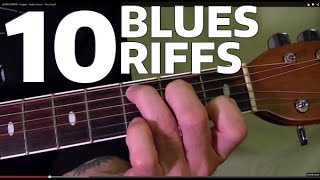 10 MUST LEARN BLUES RIFFS Guitar Lesson [upl. by Allac]