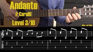 Andante CarulliGuitar Tutorial with Free TabsSheet [upl. by Tobie550]