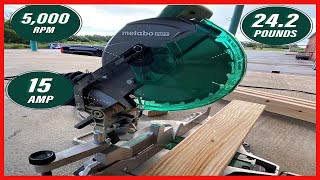 Metabo HPT 10Inch Miter Saw  Single Bevel  Compound  15Amp Motor  C10FCGS [upl. by Onitram]