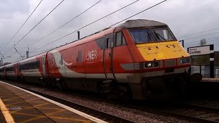 LNER Intercity 225 82213 and 91106 Depart Grantham Station 15521 ic225 grantham train uk [upl. by Lurleen]