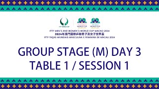 LIVE  T1  Group Stage Day 3  ITTF Mens and Womens World Cup Macao 2024  Session 1 M [upl. by Dasa]