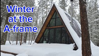 Snowshoeing into my OffGrid Aframe Cabin [upl. by Lanna]