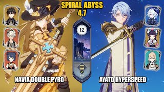 F2P Navia Double Pyro amp Ayato Hyperspeed  Spiral Abyss 47  Floor 12  Genshin Impact [upl. by Orford781]