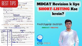 Short listing for MDCAT revision  Best tips  connectthedots9116 [upl. by Gnoud]