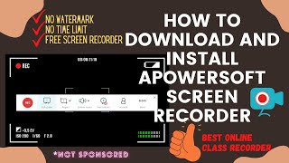 How to download and install Apowersoft screen recorder [upl. by Lam]