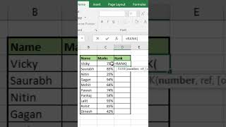 Find Rank in Excel  Excel Tips amp Tricks excel msexcel tips tricks shortvideo shorts [upl. by Bozuwa]