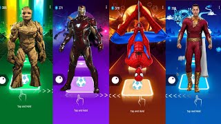 Telis Hop EDM Rush  Groot vs Iron Man vs SpiderMan vs Shazam [upl. by Ennyletak]