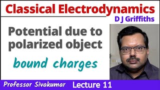 Classical Electrodynamics Lectures 11  Electric potential due to a polarized object  MSc Physics [upl. by Enutrof8]