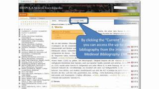 Accessing the current bibliography LexMA Lexikon des Mittelalters [upl. by Remmer]