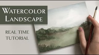 Beginner Watercolor Landscape Tutorial [upl. by Anitnas283]