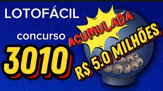 Lotofácil concurso3010 acumulado  análises dicas e projeções [upl. by Iew271]