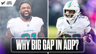 Why are Dolphins RAHEEM MOSTERT and DEVON ACHANE so far apart in ADP for FANTASY  Yahoo Sports [upl. by Mastat]