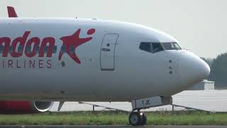 Corendon Airlines Europe B737800 Takeoff Groningen Airport Eelde [upl. by Leryt]