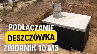 113 Montaż zbiornika na deszczówkę Podłączanie betonowego zbiornika do instalacji deszczowej [upl. by Chill]