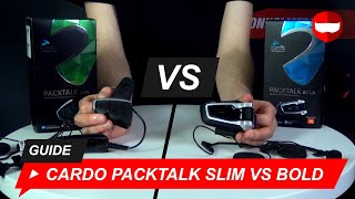 Cardo Packtalk Slim vs Cardo Packtalk Bold Review  ChampionHelmetscom [upl. by Hewart]