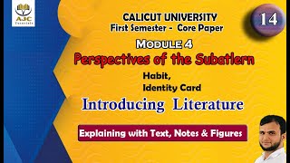 Perspectives of the SubalternIntroducing LiteraturePart 14Semest 1BA ENGLISHCalicut University [upl. by Noval518]