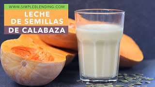 BEBIDA VEGETAL DE SEMILLAS DE CALABAZA  Con semillas enteras crudas  Leche de semillas de calabaza [upl. by Asseral]