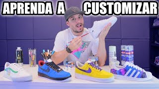 Como customizar tênis e tudo que precisa para customização barata [upl. by Kcirddor]