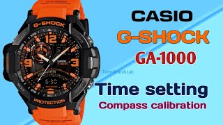 How to set time casio gshock GA1000 [upl. by Conrade523]