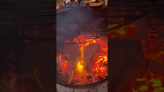 Tomahawk Ribeyes on the charcoal tomahawk ribeyesteak steak bbqlovers bbq tomahawksteak [upl. by Ynoble996]