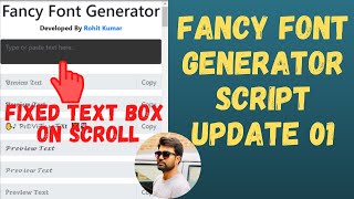 Fancy Font Generator Script Update 01 Fixed sticky header text box when scrolling Coding Tutorial [upl. by Kanor]