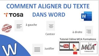 tuto céline mca comment aligner le texte dans word [upl. by Ranie290]