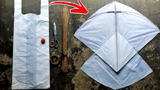 How To Make A Kite With Plastic Bag Step By Step Video  shopper ki kite banane ka tarika 2024 [upl. by Alig389]