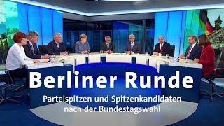 Bundestagswahl Berliner Runde der Parteispitzen [upl. by Dahraf]