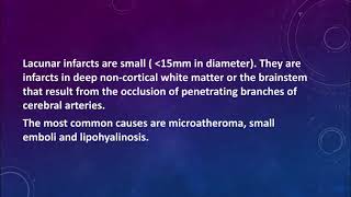 Lacunar Infarcts lacunar stroke [upl. by Thay]