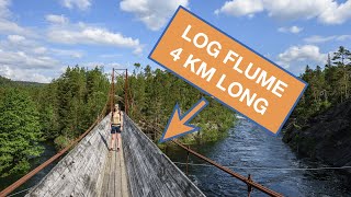 Hiking Norways Longest Log Flume in Vennesla  Tømmerrenna [upl. by Oel396]