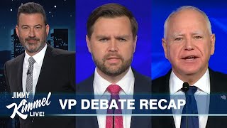 Jimmy Kimmel Breaks Down the Vice Presidential Debate Between JD Vance amp Tim Walz [upl. by Yager]