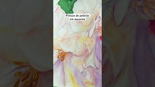 Peonias em aquarela watercolorpainting aquarela aquarelando diypainting drawing painting [upl. by Tristram]