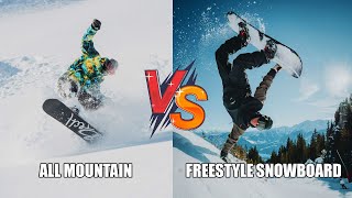 All Mountain vs Freestyle Snowboard  Whats the Difference [upl. by Wyly]