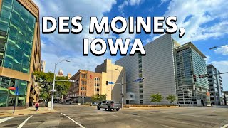 Des Moines Iowa 🇺🇸 4k Walking Tour and Travel Vlog of Iowa Capital City’s Downtown [upl. by Anilosi]