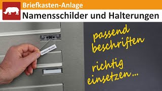 😎 🪧 Briefkasten Namensschilder erstellen und einsetzen [upl. by Velma222]