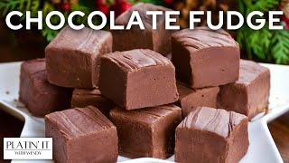 Easy 2 MINUTE Chocolate Fudge  Holiday Favourites [upl. by Iene152]