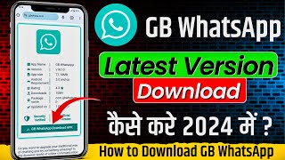 Gb whatsapp kaise download kare  How to download gb whatsapp latest version  Gb whatsapp download [upl. by Mroz94]