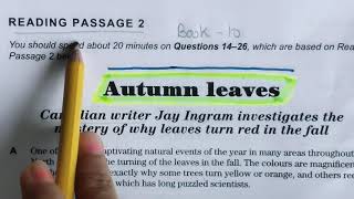 IELTs Reading Test PRACTICE autumn leaves Ielts reading answers IELTS 9 WITH Monika [upl. by Ycnaf]