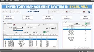 Inventory management System in ms Excel vba stock management System msexcel [upl. by Nylleoj747]