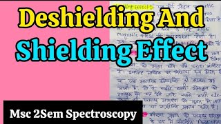 Deshielding And Shielding Effect in hindi notes  MSc 2Sem Spectroscopy in hindi notes [upl. by Teirtza355]